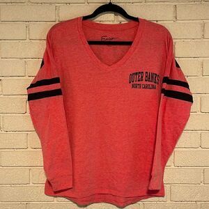 Beach by Exist- Outer Banks North Carolina Pink & Black Long Sleeve Shirt Size S